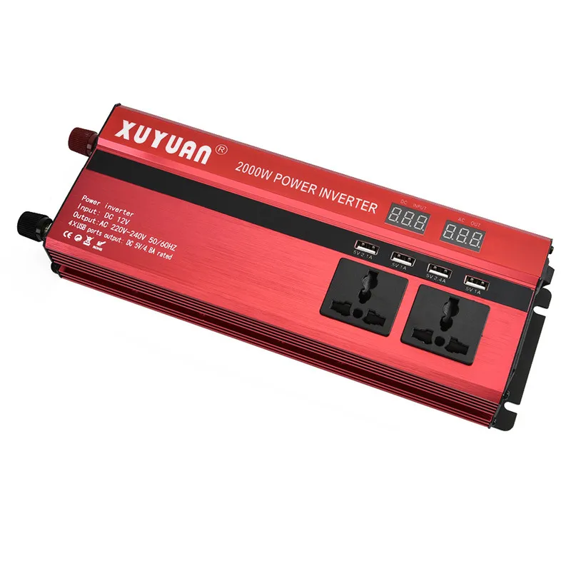 

2000W Car LED Power Inverter Converter DC 24V to AC 220V 4 Electronic USB Ports