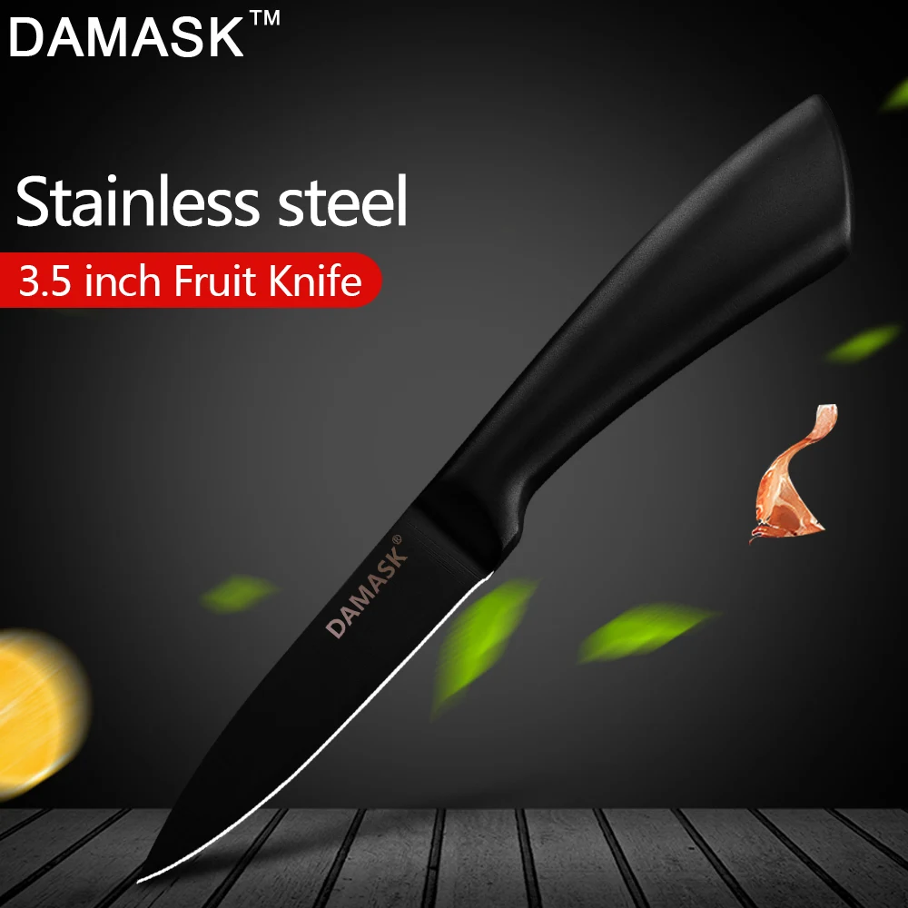 

Damask Kitchen Tool Set 3.5 Inch Paring Cutlery Knife 3cr13 Stainless Steel Ergonomic Handle Utility Chef Knife Cook Accessories