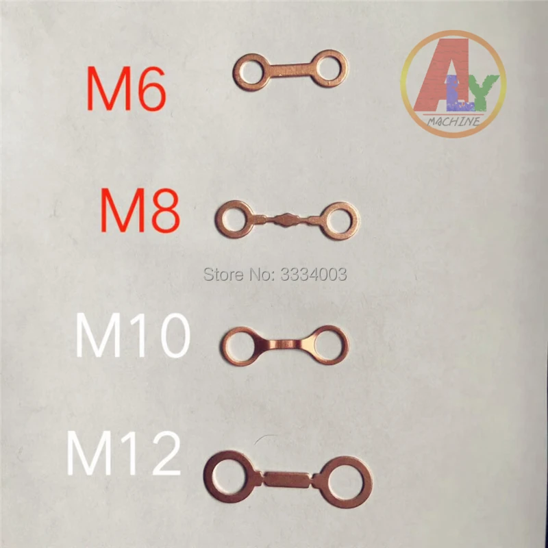 

diesel oil return tube clamp copper gaskets pad, M6/M8/10/M12, common rail injector repair tools