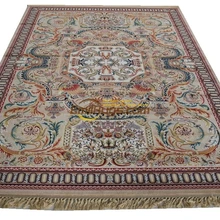 Вискозный французский ковер около 6,6 'X 9,5' машинный изготовленный толстый плюшевый ковер, ковер на заказ 6all invorygc161savyg28