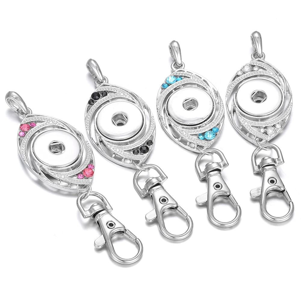 New Snap Jewelry Vintage Metal 18mm Snap Button Key Chain Jewelry for