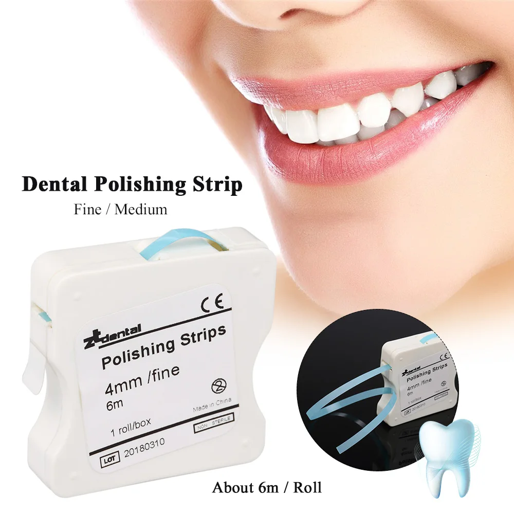 1 рулон/коробка стоматологическая Полировочная полоска 4 мм смола зуб межзубный шлифовальный отбеливающий поверхность зубов стоматологический инструмент