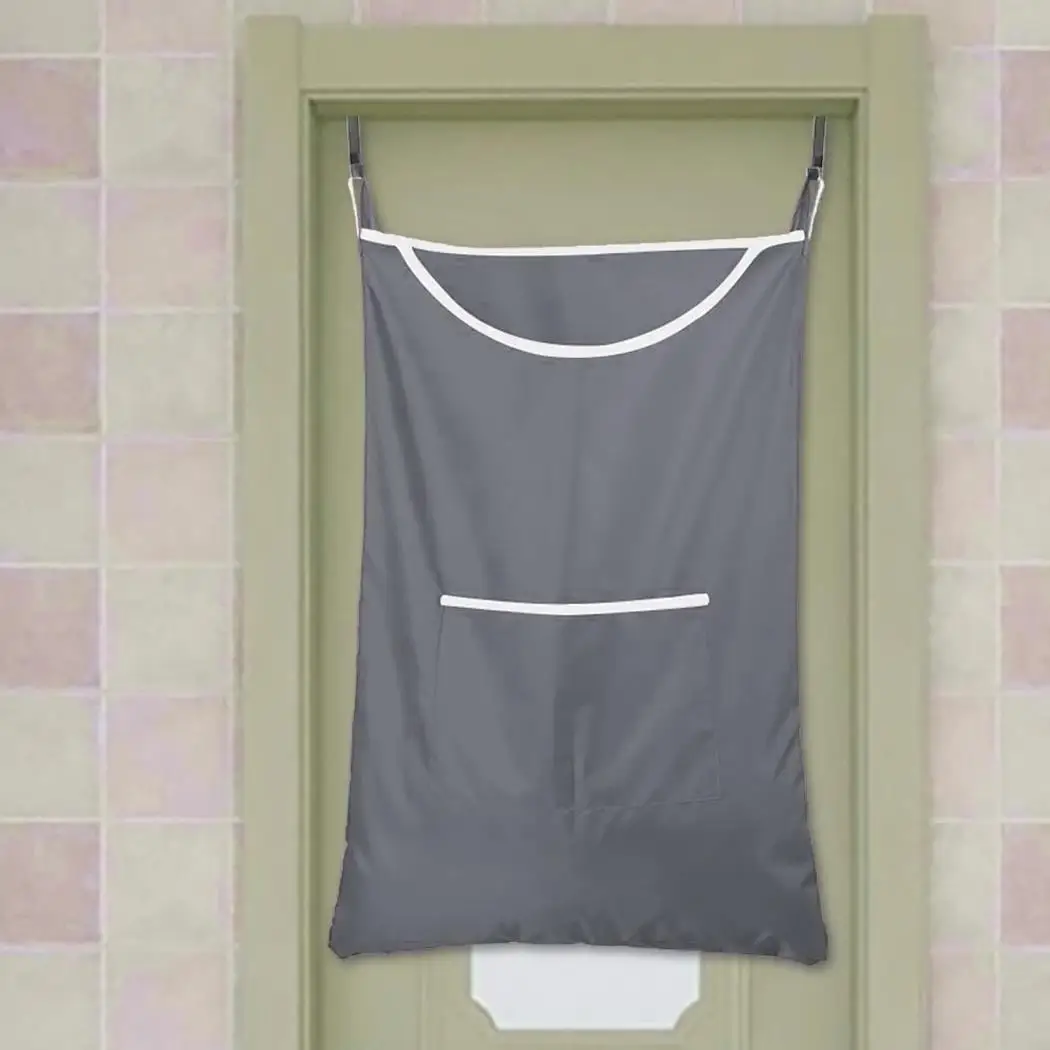 sturdy cloth Bag durable Household Gray it of Home Laundry Storage oxford Hanging Made Space Saving and is Portable |