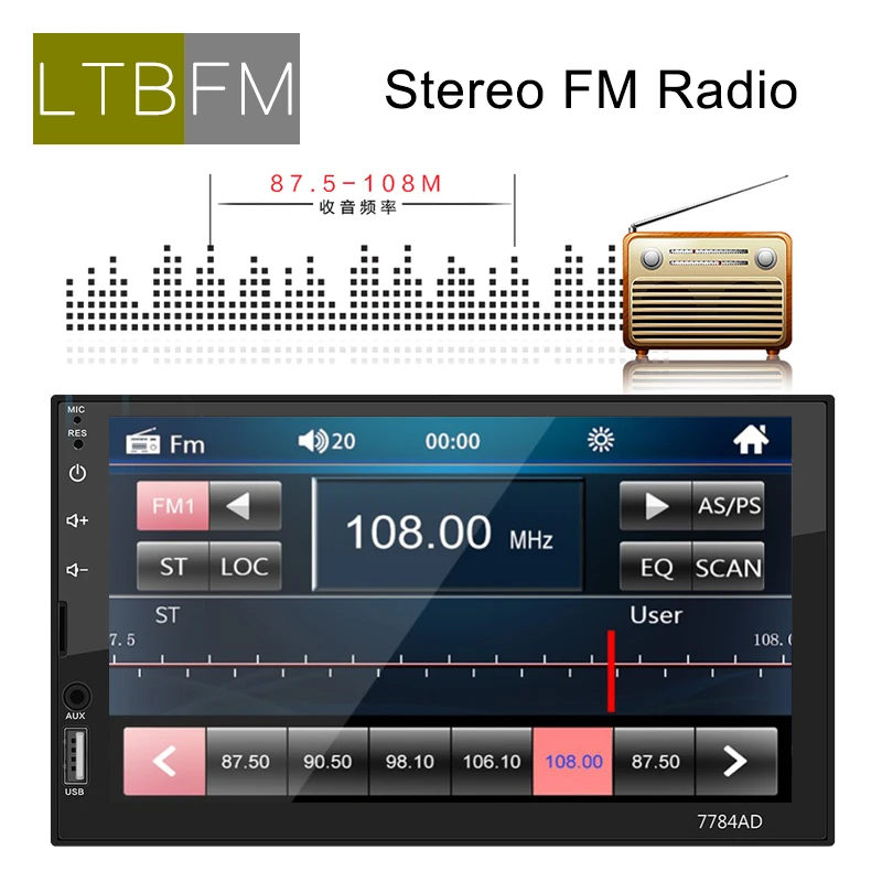LTBFM 7 ''hd сенсорный экран 2 Din Автомобильный автомагнитола gps навигация Bluetooth FM wifi Авто Аудио Авторадио Android автомобильный аудио плеер стерео