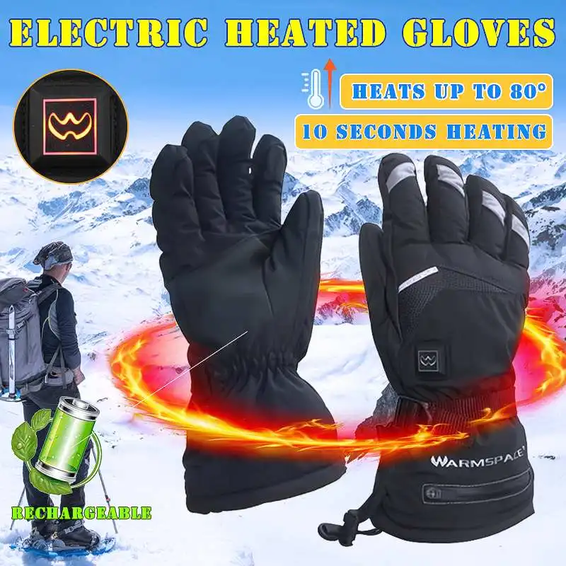 

Winter Electric Thermal Gloves USB Hand Warmer Rechargeable Battery Heated Gloves Cycling Motorcycle Bicycle Ski Gloves