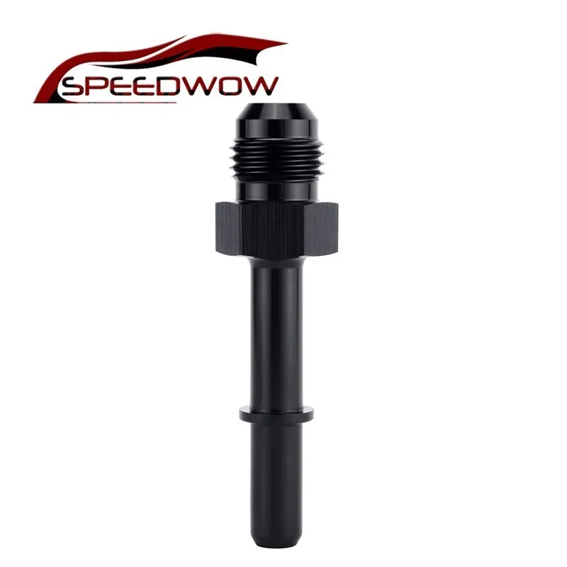 

SPEEDWOW Car Parts Quick-Disconnect Male Push-On EFI Fuel Aluminium Alloy Hose Fitting Black -6 AN Flare to 5/16" SAE