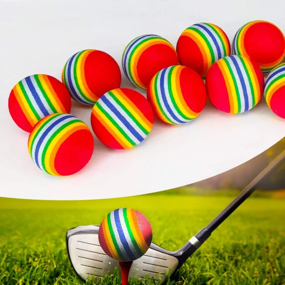 Doutop ممارسة كرة جولف يوريتان الكرة 30 أجزاء مجموعة داخلي ممارسة التدريب جولف الملونة قوس قزح قوس قزح اللون