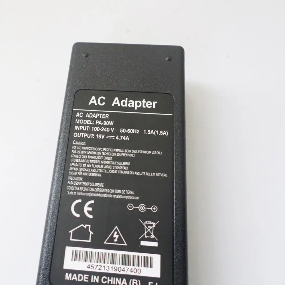 Ноутбук Питание шнур для ACER Aspire TravelMate 19 V 4.74A 90 W PA-1900-24 PA-1900-34 PA-1900-36 PC адаптер переменного тока Батарея Зарядное устройство