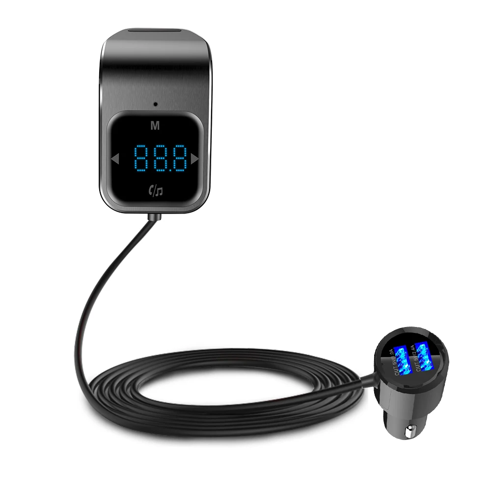 

High Quality Car MP3 Player FM Transmitter Bluetooth Modulator Support Voice Navigation LED Display USB Car Receiver Adapter
