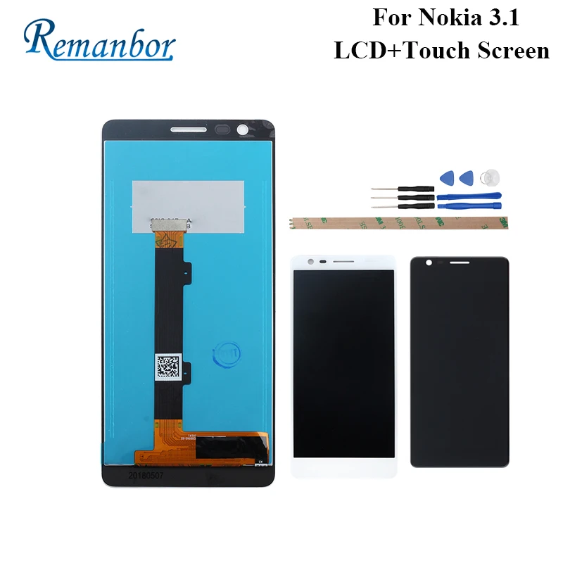

Remanbor For Nokia 3.1 LCD Display And Touch Screen Perfect Repair Parts For Nokia 3.1 Digital Accessory With Tools And Adhesive