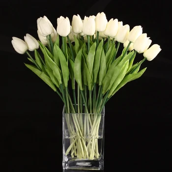 

Promotion! 20pcs Tulip Flower Latex Real Touch For Wedding Decor Flower Best Quality KC451