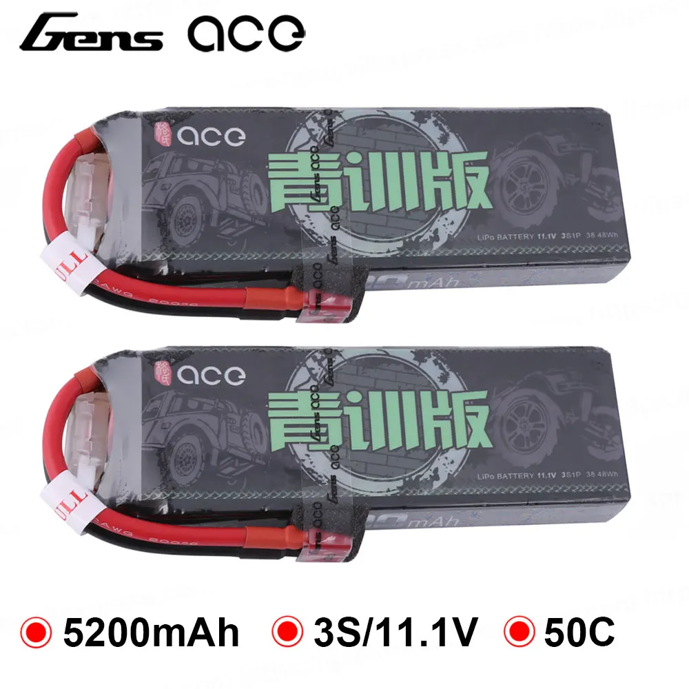 2 упаковки Gens ace 5200mAh 11,1 V Lipo 3S аккумулятор 50C Deans Разъем XT60 разъем для RTR 1/10 1/8 масштаб Heli quad RC автомобиль