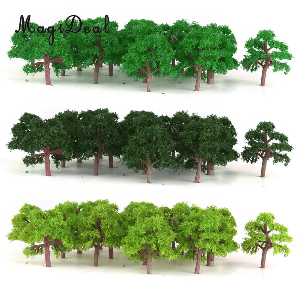 MagiDeal 75 шт./лот 1/300 масштаб зеленые деревья модель для поезда уличного парка Wargame Diorama декорации сада двора макет сцена Игрушка