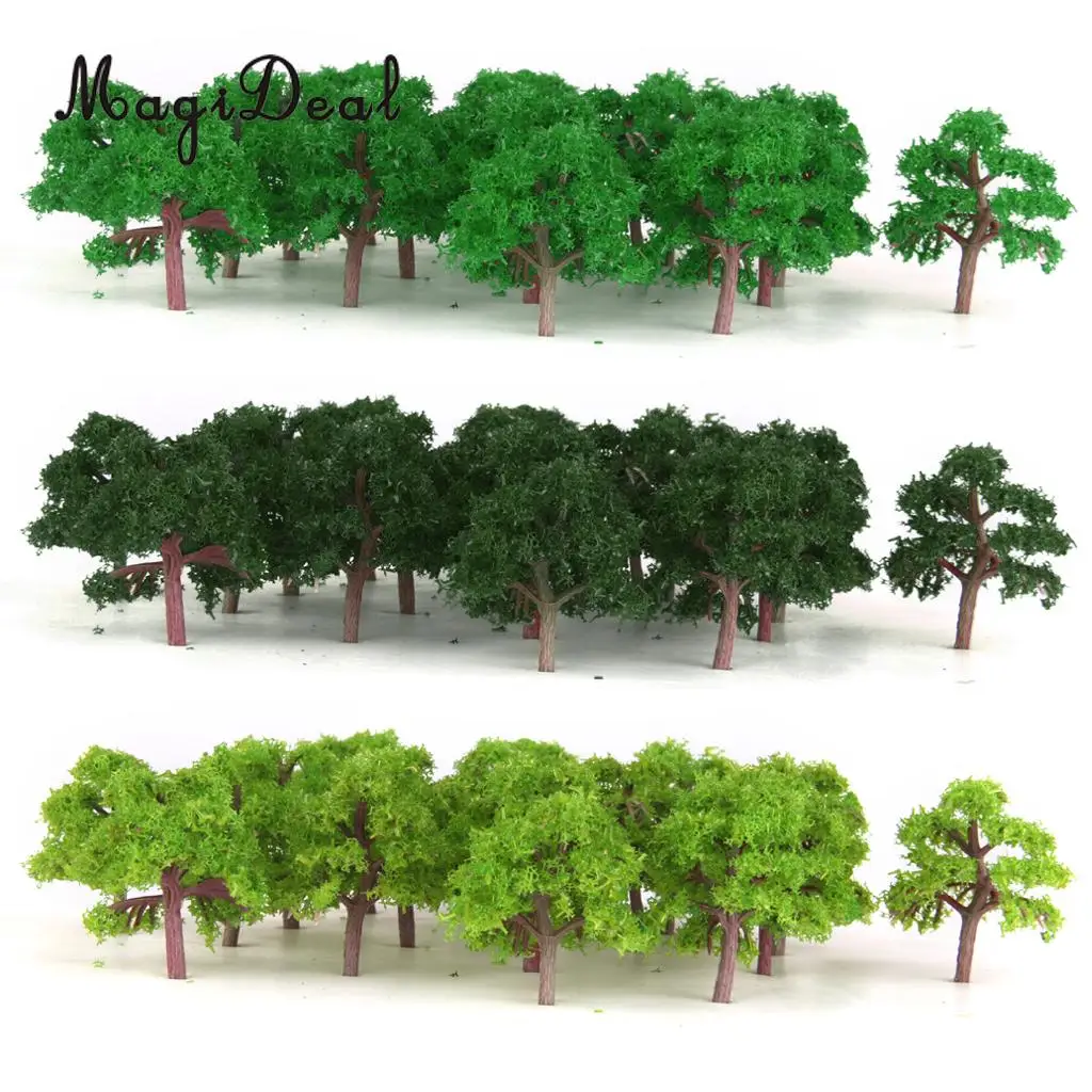 

MagiDeal 75Pcs/Lot 1/300 Scale Green Trees Model for Train Street Park Wargame Diorama Scenery Garden Courtyard Layout Scene Toy