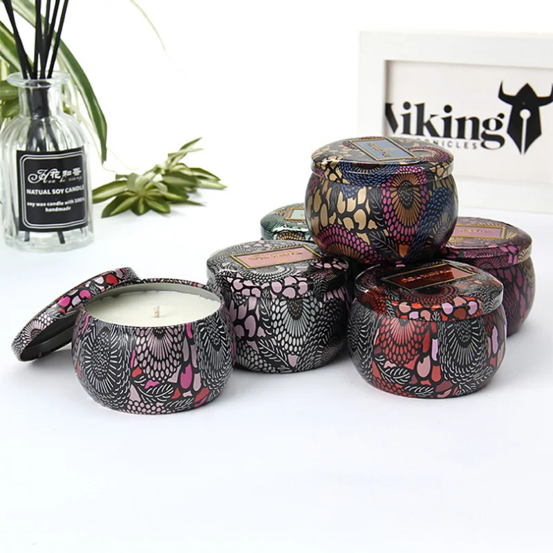

2019Smokeless scented candle tin can soy wax pure natural banquet wedding exquisite candlestick restaurant home decoration Hot