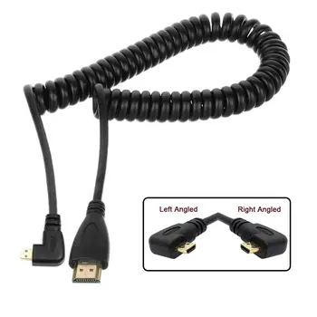 

Chenyang Stretch Spring Left & Right Angled 90 Degree Micro HDMI to HDMI Male HDTV Cable for Cell Phone & Tablet & Camera