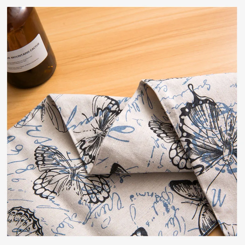 100% Linen Chemin De Table Runner Flag Tea Mat Art Television Cabinet Strip Cover A Piece Of Cloth Modern Weding Decoration