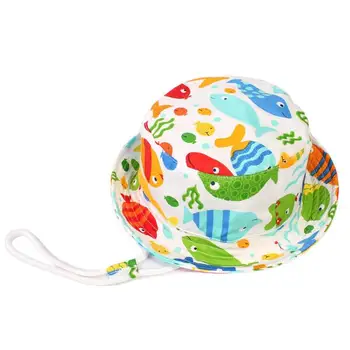 

Baby Sun Hat Cartoon Fish Print Fisherman Cap Cotton Children Basin Caps Cute Cartoon Print Cotton Soft Cap for Baby Kids Gifts
