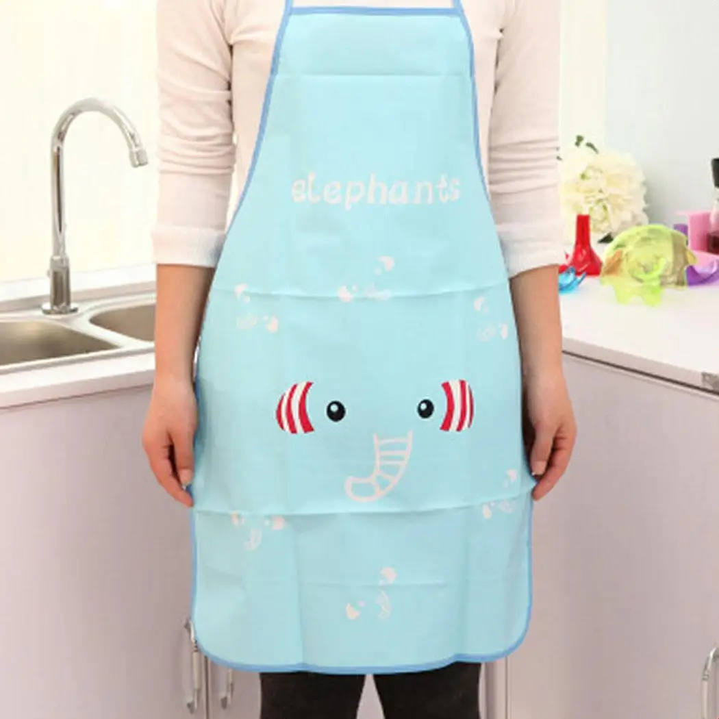 

Cute Cartoon Animal Half-Length Apron Kitchen Oil-Proof Sleeveless Apron Plastic Rain Bib Kitchen Nursing Bib Transparent Waterp
