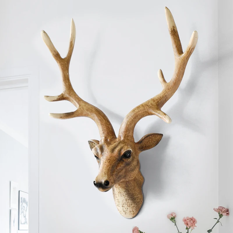 10617円 数量限定アウトレット最安価格 壁の彫刻 彫刻動物鹿は頭部レトロアニマルウォールデコレーションペンダントシンプルな彫刻がウォールはアニマルウォール彫刻41 31.5センチメートルカービングウォールがマウントから3d