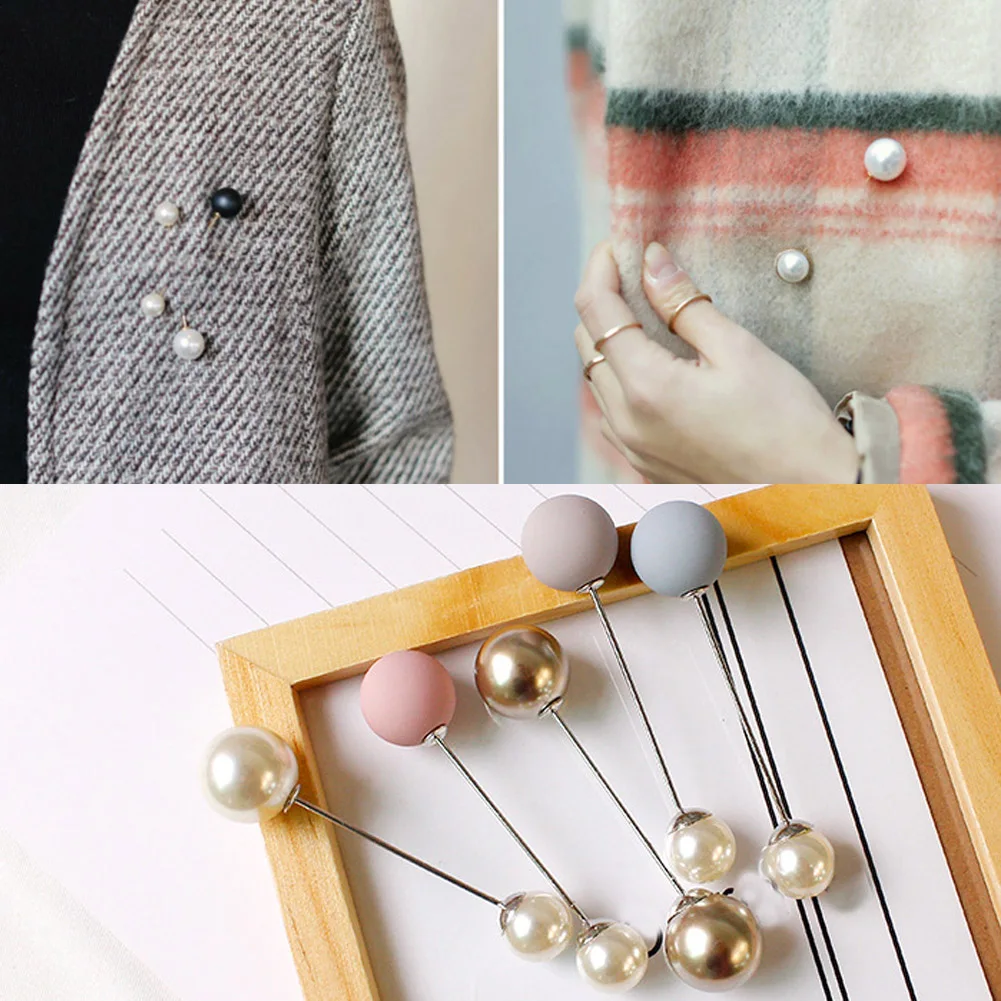

Fashion 1Pc Woman/Girl Imitation Pearl Brooch Classic Charm High Quality Accessories Simple Double Pearls Brooches All-match