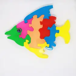 Дети Мультфильм Пластиковая форма рыбы обучающий пазл развивающие игрушки подарки костюм для детей 3 лет
