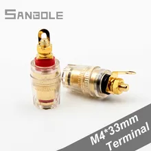 4MM Banana Plug Terminal Binding Post for Speaker Pure Copper Gold-plated Power Amplifier Horn Connection
