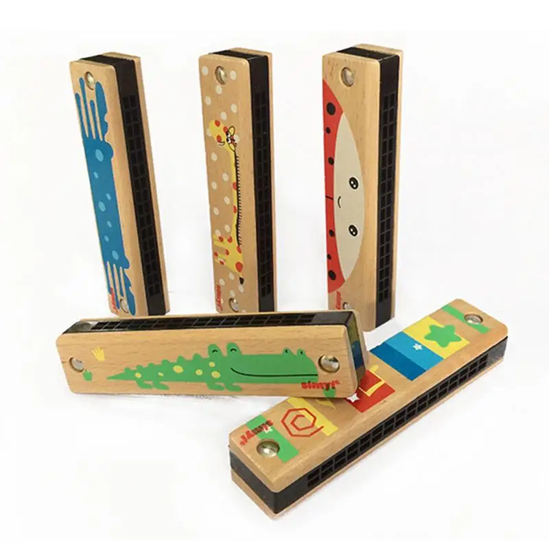 

Beech 16-Hole Harmonica Entry Instrument Children's Play Toys For Infant Boys Girls Pupils Musical Instrument