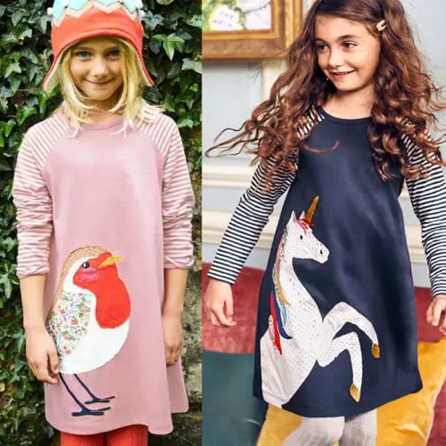 Детское платье с цветочным рисунком для маленьких девочек праздничные платья принцессы с изображением лошади и птицы для дня рождения детская одежда