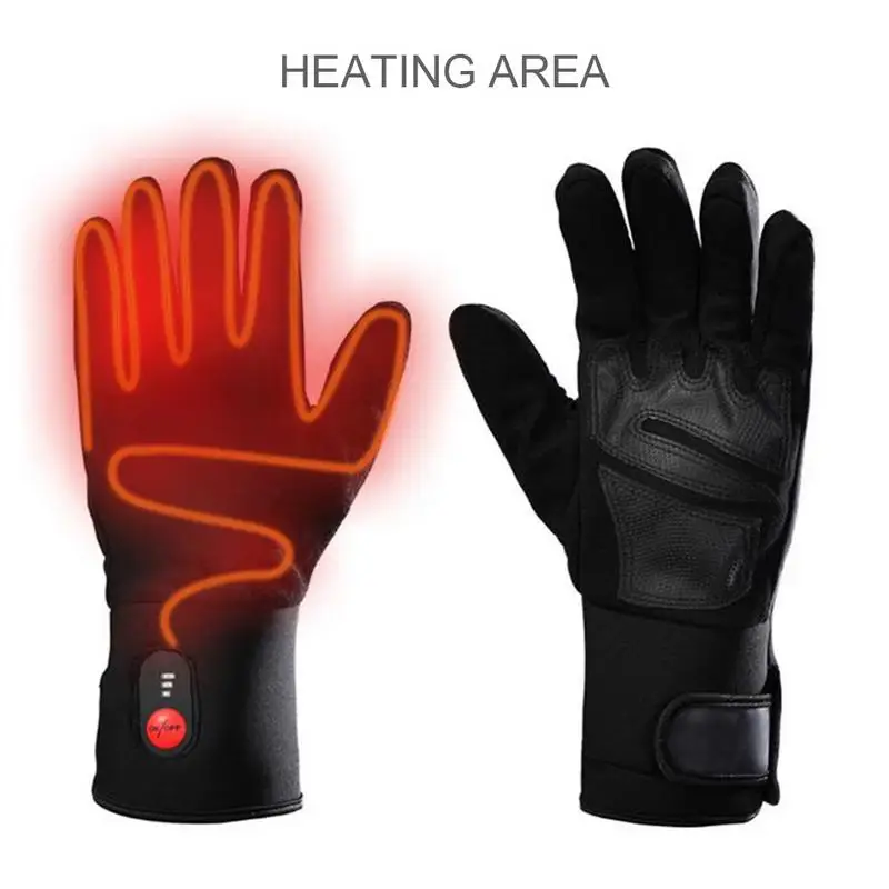 Rechargeable Electric Heated Gloves Winter Electrical Heating Man And Woman Gloves Antiskid For Motorcycle Riding Skiing