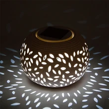 RGB цветной керамический светодиодный светильник на солнечной батарее, новинка, шар, садовый светильник, для улицы, в помещении, вечерние, украшение, ночник D2