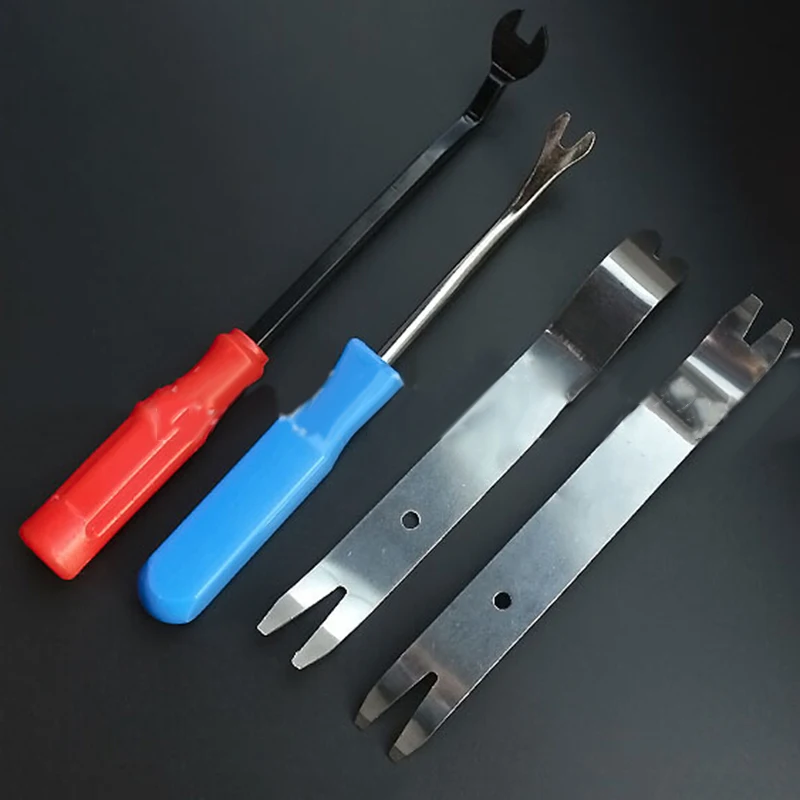 

4Pcs/Set Car Audio Steel Trim Panel Clip Dash Radio Removal Open Pry Tools Kit