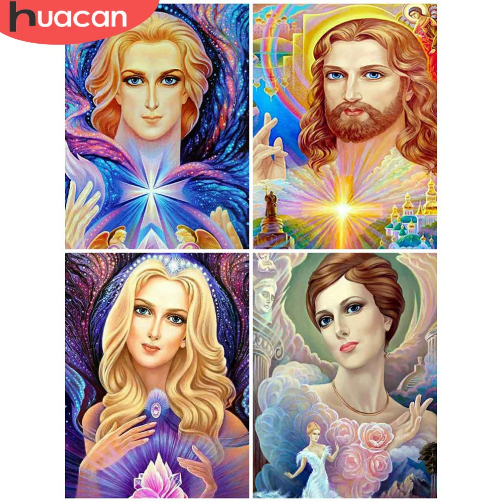

HUACAN Diamond Mosaic Sale Girls 5d Diamond Painting Full Drill Square Portrait Pictures Of Rhinestones Hobby And Handicraft