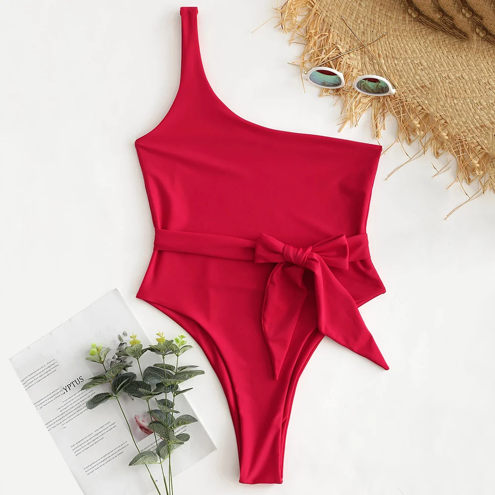 

ZAFUL High Cut One Shoulder Swimsuit Bikini