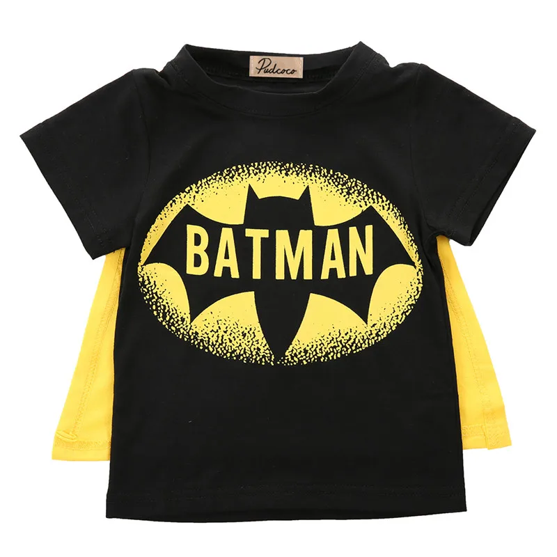 

2016 Toddler Kids Boys Short Sleeve Superman Batmen T-Shirt Tees Costume Clothes Baby Boys Clothes Set Boys Clothing Set