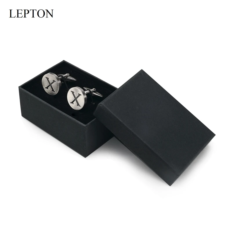 Запонки Алфавит Lepton Letters X of an для мужчин s антикварные посеребренные круглые