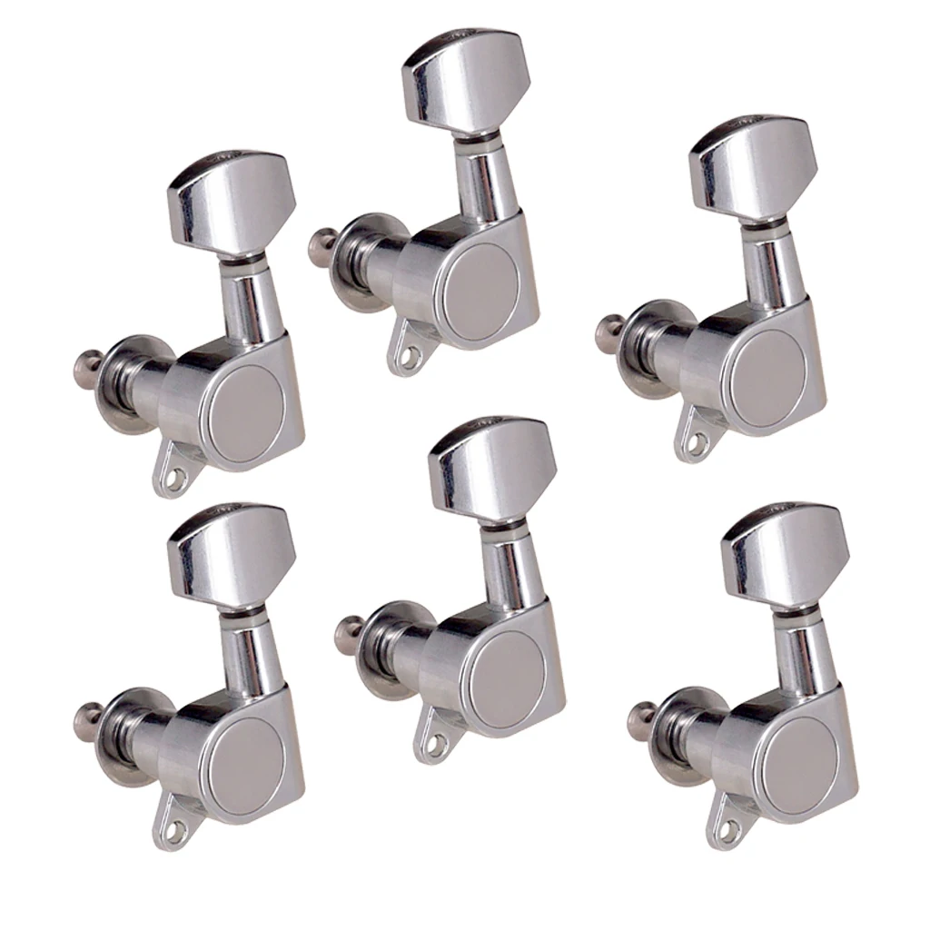 

MagiDeal 6L Acoustic Electric Guitar Tuning Pegs Keys Machine Head Tuners Silver