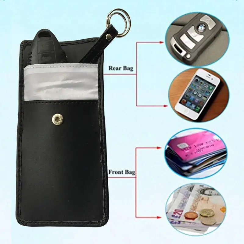 

2019 Storage Bag Car Key Signal Blocker Anti Theft Fob Protector Blocks RFID/WIFI/GSM/LTE/NFC Cell Phone Signal Blocking Bag