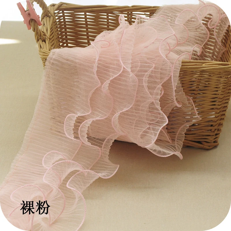 12cm Wide Three Layer Body Pleated Corrugated Lace Elastic Folded Material Ribbon Dress Collar Edge Trim Sewing Supplies lace ribbon lace sewing supplies lace sewing accessories lace garment accessories lace accessories lace decoration