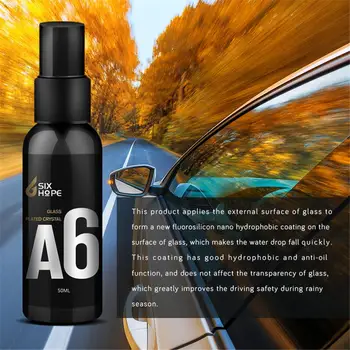 

50ml Automotive Car Glass Coating Agent Rainproof Rearview Mirror Car Glass Cleaning Water Flooding Agent A6