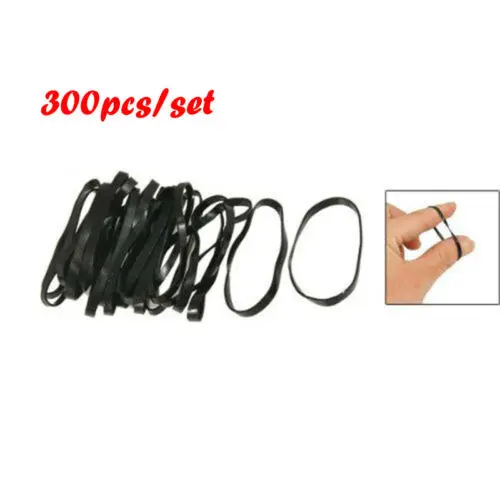 

300Pcs Set High Quality Ponytail Holder Balck Elastic Rubber Band Hair Ties Ropes Rings Black Women Girls Hair Rubber Bands