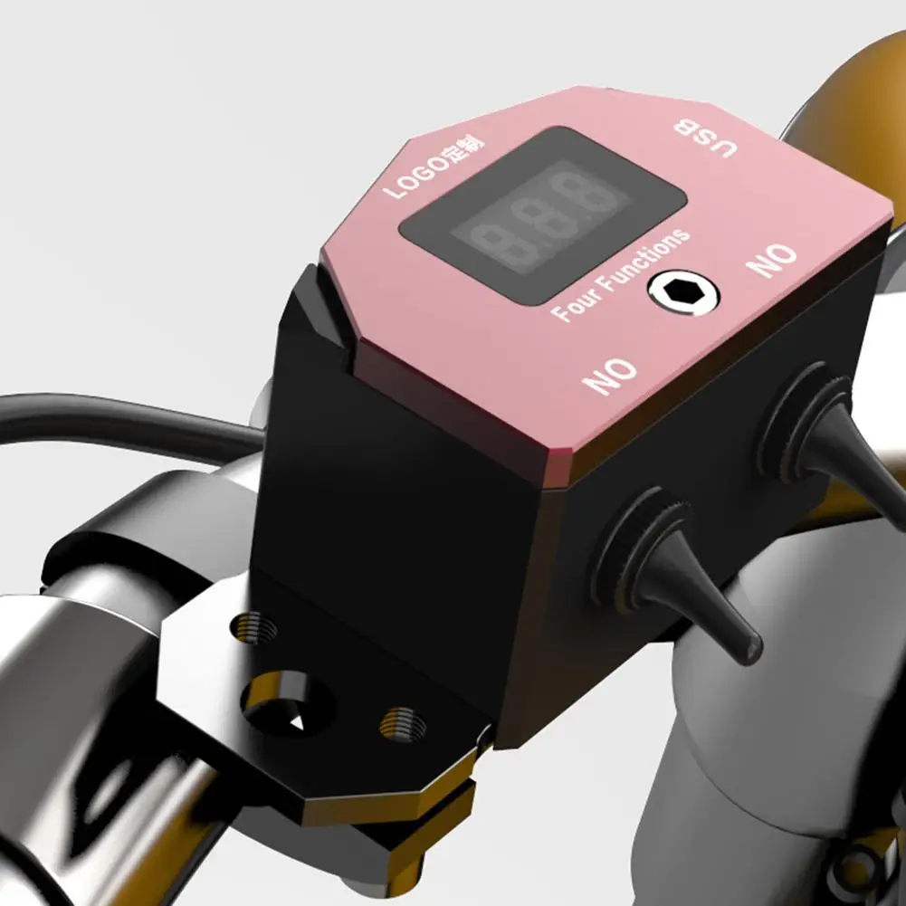 

Double Flash Button Switch Electric USB Voltmeter Charger Motorcycle Decoration Conversion Accessories CNC Scooter