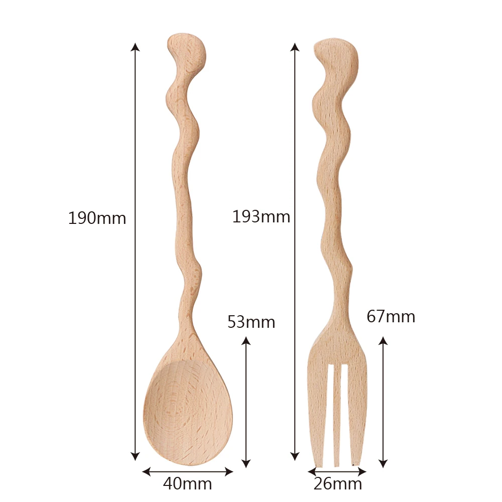 HOOMIN креативная деревянная Ложка Вилка с длинной ручкой столовая ложка для супа столовая ложка вилки кухня, кухонная утварь инструмент