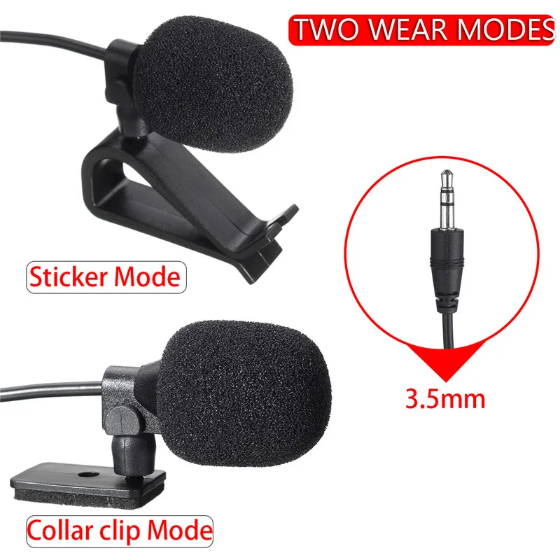 

Hot Sell 3.5mm Clip Microphone for Car Radio Stereo bluetooth Enabled Audio External Mic For Car GPS DVD Player Radio Audio