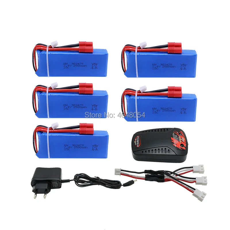

Syma X8C X8W X8G RC Quadcopter 5x 7.4V 2500mAh Battery +Balance Charger +3-port US Plug Charger Adapter Free shipping