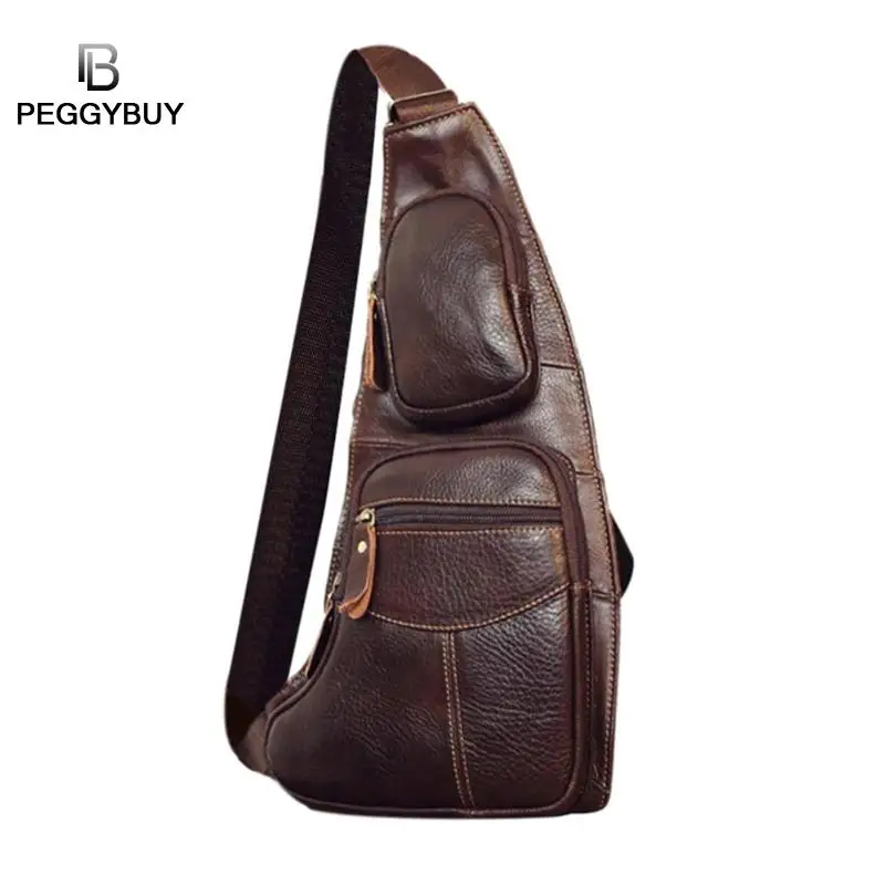 

Genuine leather waist bags crossbody bags for Men Shoulder Belt Bags Money Phone Men Shoulder Bags Chest Waist Pack Dropshipping