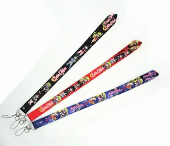 

100 PCS Sailor Moon Lanyard id badge holder keychain straps for mobile phone Wholesale Free Shipping