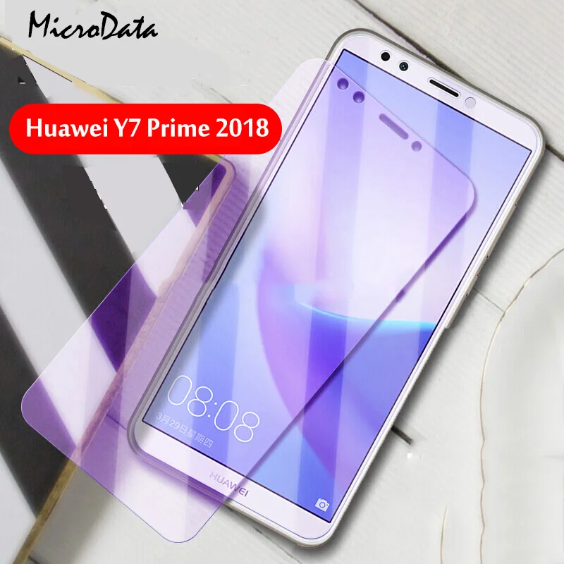 Анти синий светильник MicroData закаленное стекло для huawei Y5 Y6 Y7 Prime 2018 полное покрытие
