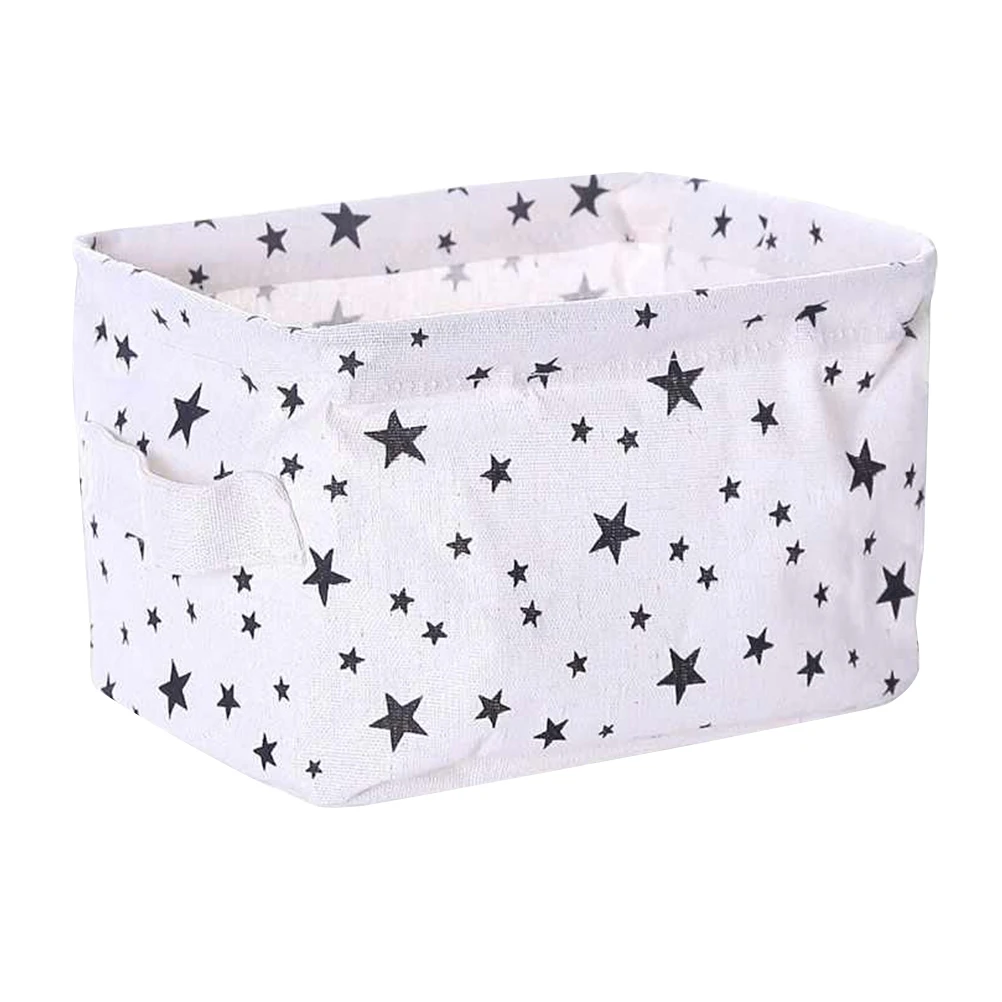 

1pcs Storage Bins Canvas Desktop Foldable Organizers Storage Boxes Storage Basket for Book Makeup Small Item Stationery