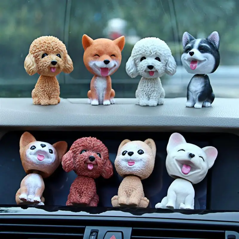 1Pc Cute Lovely Dog Doll Shaking Head Nodding Dog For Car Decoration Ornament ky